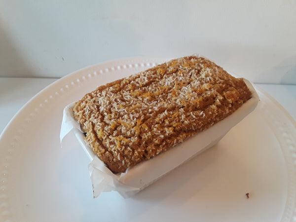 Lemon Cake on a white plate with a white background