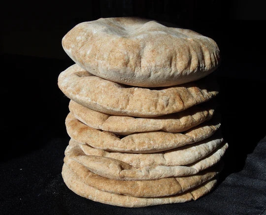 Sourdough kumut pita - 1 year free pita bread